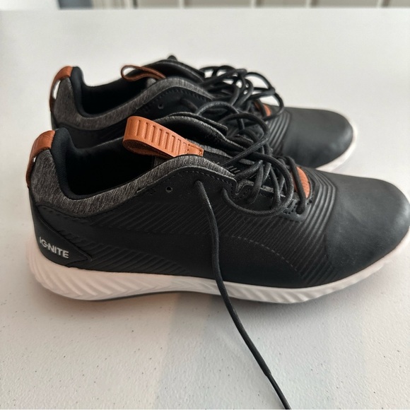PUMA Ignite PWRADAPT Black Waterproof Golf Shoes for Kids Size 3C - Picture 1 of 5